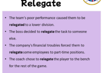 Sentences with Relegate, Relegate in a Sentence in English, Sentences For Relegate