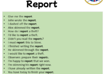 Sentences with Report , Report in a Sentence in English, Sentences For Report