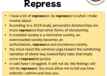 Sentences with Repress, Repress in a Sentence in English, Sentences For Repress