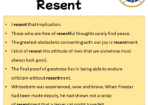 Sentences with Resent, Resent in a Sentence in English, Sentences For Resent