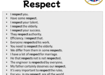 Sentences with Respect, Respect in a Sentence in English, Sentences For Respect