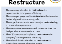 Sentences with Restructure, Restructure in a Sentence in English, Sentences For Restructure