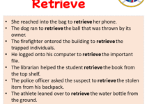 Sentences with Retrieve, Retrieve in a Sentence in English, Sentences For Retrieve