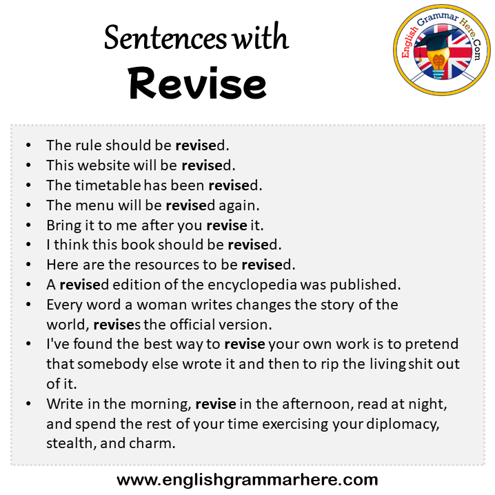 Sentences With Revise Revise In A Sentence In English Sentences For Sentences With Revise Revise In A Sentence In English Sentences For