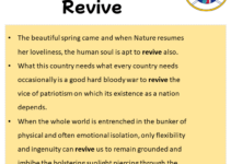 Sentences with Revive, Revive in a Sentence in English, Sentences For Revive