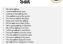 Sentences with Sail, Sail in a Sentence in English, Sentences For Sail