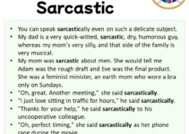 Sentences with Sarcastic, Sarcastic in a Sentence in English, Sentences For Sarcastic