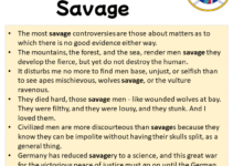 Sentences with Savage, Savage in a Sentence in English, Sentences For Savage