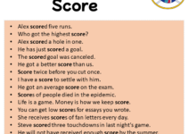 Sentences with Score, Score in a Sentence in English, Sentences For Score