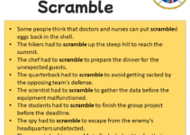 Sentences with Scramble, Scramble in a Sentence in English, Sentences For Scramble