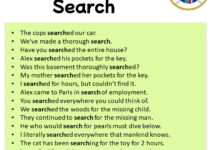 Sentences with Search, Search in a Sentence in English, Sentences For Search