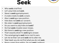 Sentences with Seek, Seek in a Sentence in English, Sentences For Seek Sentences with Seek, Seek in a Sentence in English, Sentences For Seek