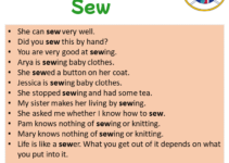 Sentences with Sew, Sew in a Sentence in English, Sentences For Sew