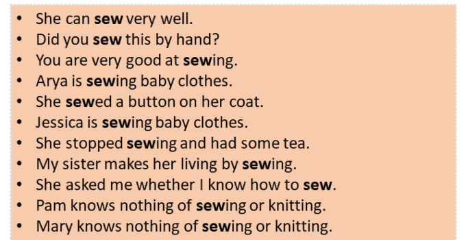 Sentences with Sew, Sew in a Sentence in English, Sentences For Sew