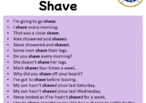 Sentences with Shave, Shave in a Sentence in English, Sentences For Shave