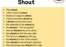 Sentences with Shout, Shout in a Sentence in English, Sentences For Shout