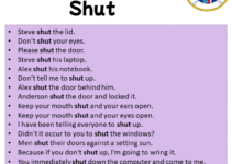 Sentences with Shut, Shut in a Sentence in English, Sentences For Shut
