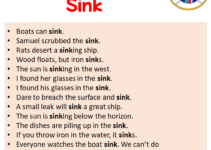 Sentences with Sink, Sink in a Sentence in English, Sentences For Sink