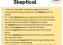 Sentences with Skeptical, Skeptical in a Sentence in English, Sentences For Skeptical