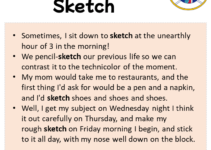 Sentences with Sketch, Sketch in a Sentence in English, Sentences For Sketch