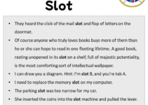 Sentences with Slot, Slot in a Sentence in English, Sentences For Slot