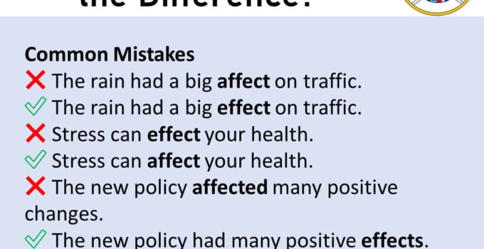 Common English Mistakes – Affect vs Effect: What’s the Difference?